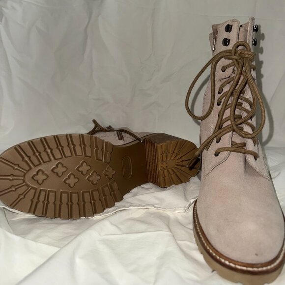 Taupe Lace-Up Combat Boots- Seychellas | Chunky Sole | Fall/Winter Essential - Picture 6 of 7